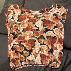 Floral racer back crop top
